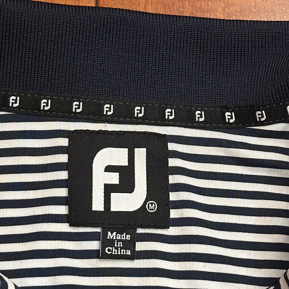 FootJoy FJ Men’s Golf Stretch Striped embroidered Logo Polo Shirt Size L - Picture 4 of 10